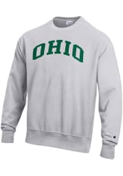 Champion Ohio Bobcats Mens Grey Reverse Weave Long Sleeve Crew Sweatshirt