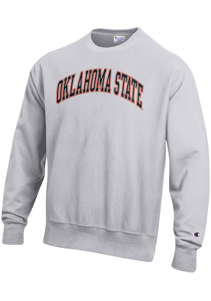 Champion Oklahoma State Cowboys Mens Grey Reverse Weave Long Sleeve Crew Sweatshirt