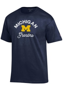 Michigan Wolverines Navy Blue Champion Grandma Short Sleeve T-Shirt