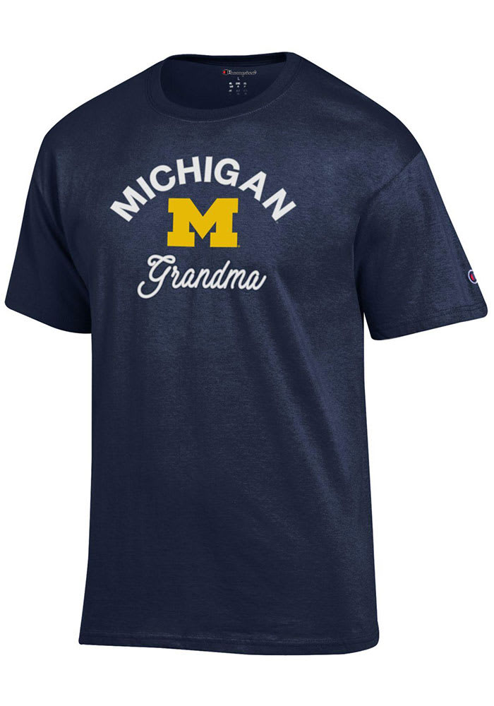 Champion Michigan Wolverines Womens Navy Blue Grandma Short Sleeve T-Shirt