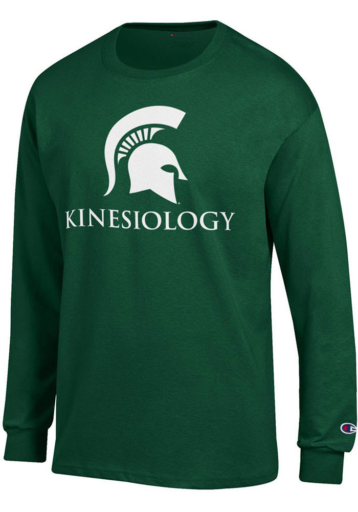 Champion Michigan State Spartans Green Kinesiology Long Sleeve T Shirt