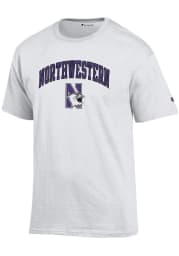 Champion Northwestern Wildcats White Arch Mascot Short Sleeve T Shirt