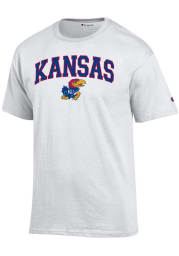 Champion Kansas Jayhawks White Arch Mascot Short Sleeve T Shirt