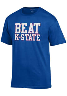 Champion Kansas Jayhawks Blue Beat K-State Short Sleeve T Shirt