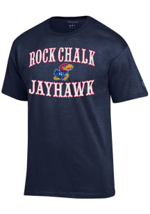 Champion Kansas Jayhawks Navy Blue Circus Slogan Short Sleeve T Shirt