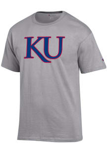Champion Kansas Jayhawks Grey Front/Back Short Sleeve T Shirt