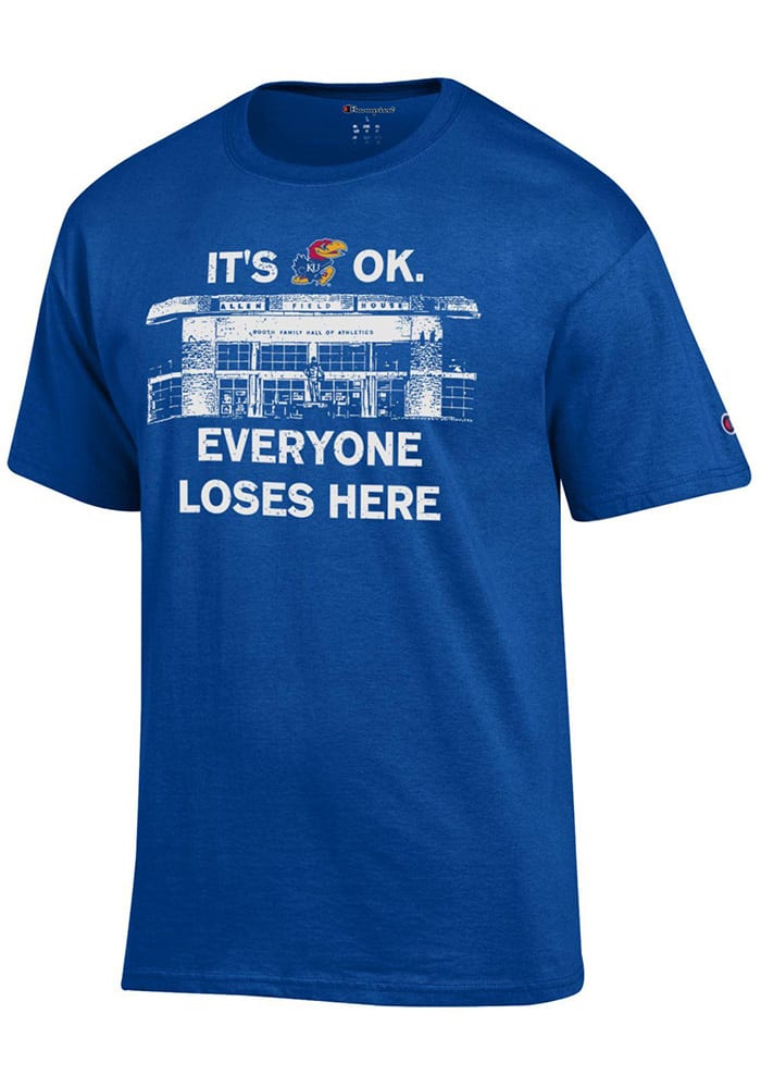 Champion Kansas Jayhawks Blue Its Okay Short Sleeve T Shirt