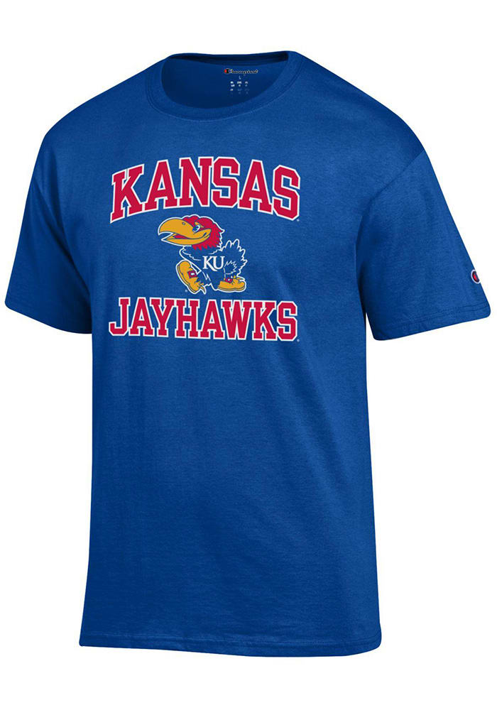 Champion Kansas Jayhawks Blue Number One Short Sleeve T Shirt