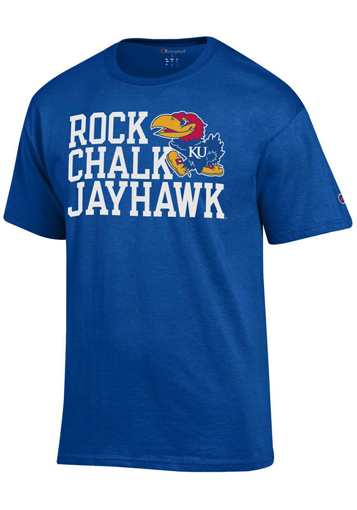 Champion Kansas Jayhawks Blue Slogan Short Sleeve T Shirt