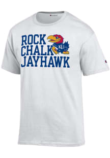 Champion Kansas Jayhawks White Slogan Short Sleeve T Shirt
