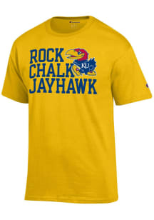 Champion Kansas Jayhawks Gold Slogan Short Sleeve T Shirt