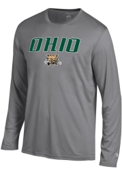 Champion Ohio Bobcats Charcoal Athletic Long Sleeve T-Shirt