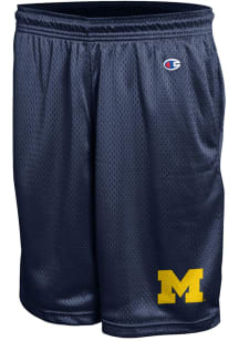Champion Michigan Wolverines Mens Navy Blue Mesh Shorts