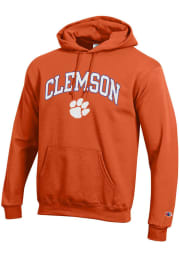 Champion Clemson Tigers Mens Orange Arch Mascot Long Sleeve Hoodie