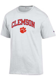 Champion Clemson Tigers White Arch Mascot Short Sleeve T Shirt