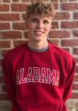Champion Alabama Crimson Tide Mens Crimson Arch Tackle Long Sleeve Crew Sweatshirt