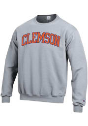 Champion Clemson Tigers Mens Grey Arch Tackle Long Sleeve Crew Sweatshirt