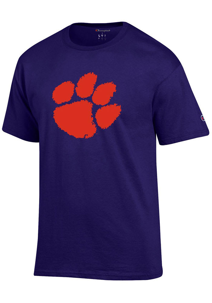 Champion Clemson Tigers Purple Big Logo Short Sleeve T Shirt