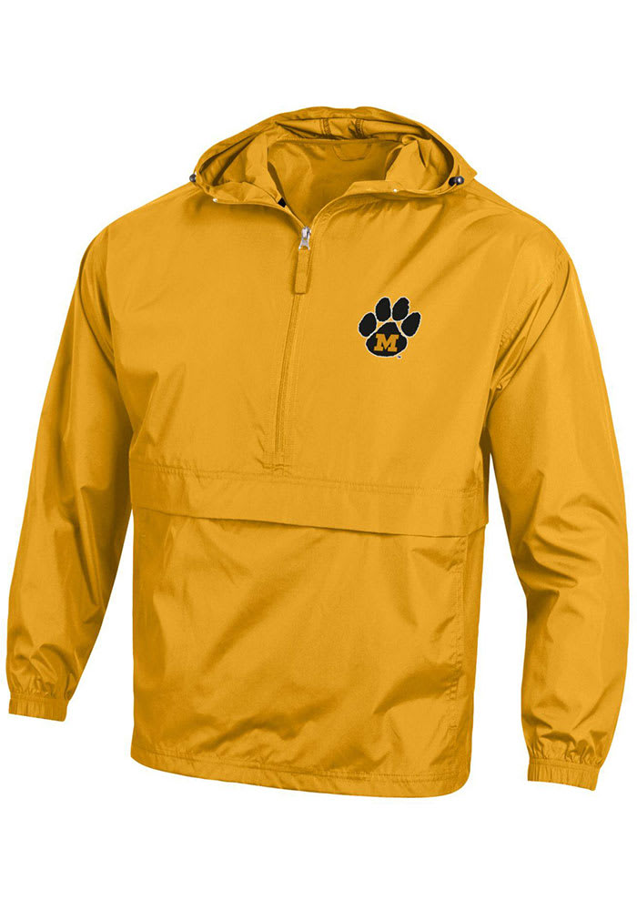 Champion Missouri Tigers Mens Gold Tiger Paw Logo Packable Light Weight Jacket