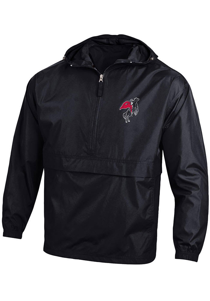 Champion Texas Tech Red Raiders Mens Black Masked Rider Logo Packable Light Weight Jacket