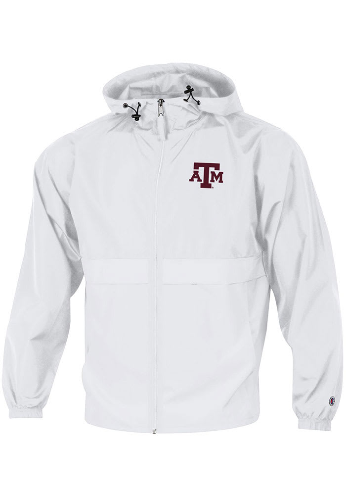Champion Texas A&M Aggies Mens White Primary Logo Packable Light Weight Jacket