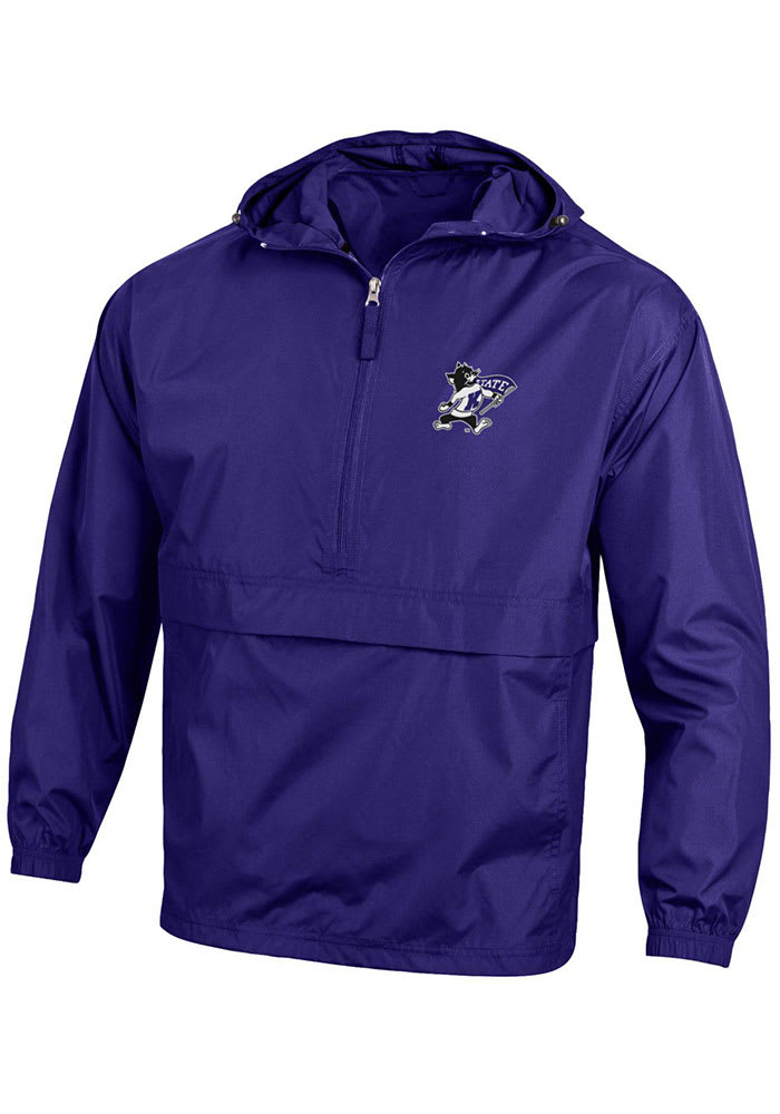 Willie The Wildcat K-State Wildcats Mens Purple Logo Packable Light Weight Jacket