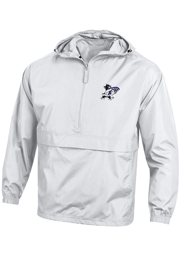Willie The Wildcat K-State Wildcats Mens White Logo Packable Light Weight Jacket