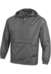 Champion TCU Horned Frogs Mens Graphite Primary Logo Packable Light Weight Jacket