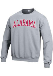 Champion Alabama Crimson Tide Mens Grey Arch Tackle Long Sleeve Crew Sweatshirt