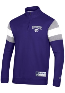 Champion K-State Wildcats Mens Purple Super Fan Long Sleeve 1/4 Zip Pullover
