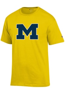 Champion Michigan Wolverines Yellow Big Logo Short Sleeve T Shirt