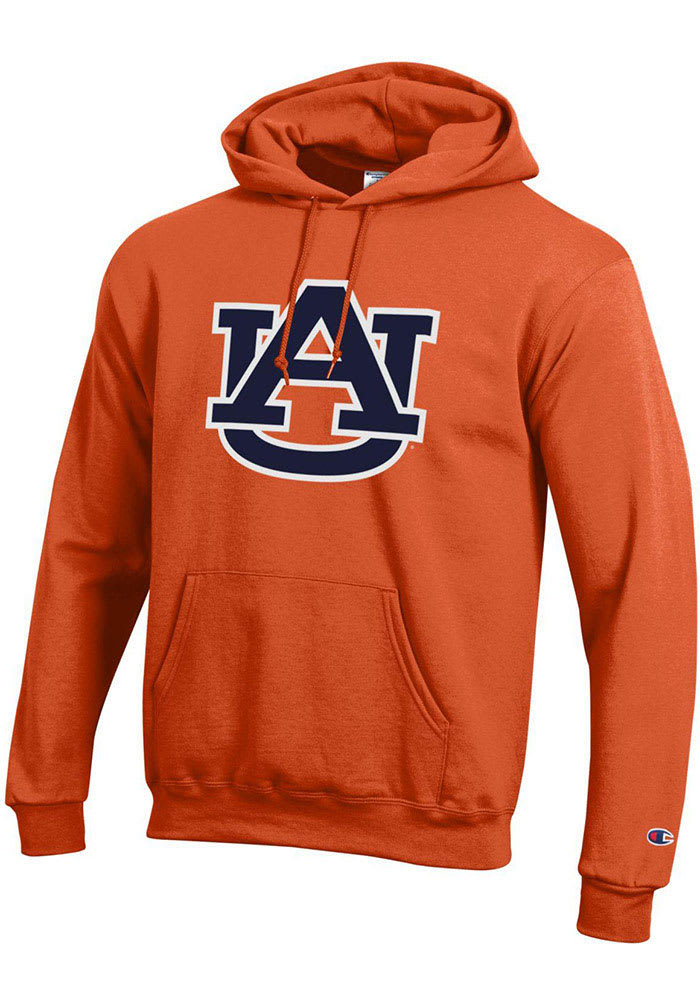 Champion Auburn Tigers Mens Orange Powerblend Primary Logo Long Sleeve Hoodie