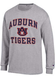 Champion Auburn Tigers Grey Number One Design Long Sleeve T Shirt