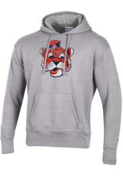 Champion Auburn Tigers Mens Grey Rochester Fleece Distressed Mascot Long Sleeve Hoodie