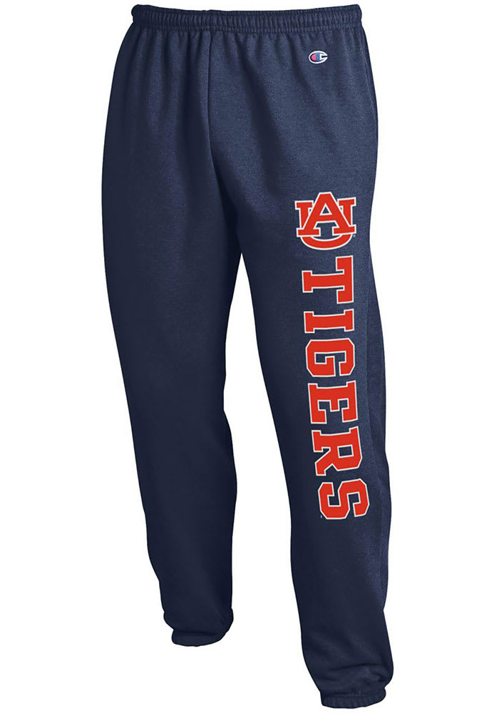 Champion Auburn Tigers Mens Navy Blue Powerblend Banded Bottom Sweatpants