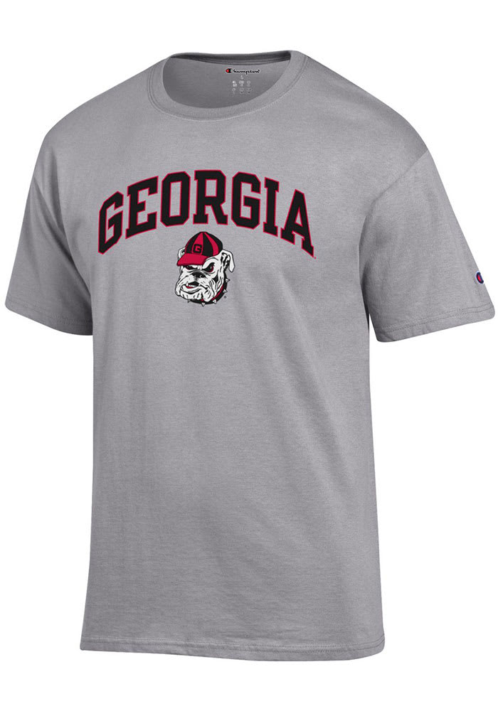 Champion Georgia Bulldogs Grey Arch Mascot Short Sleeve T Shirt