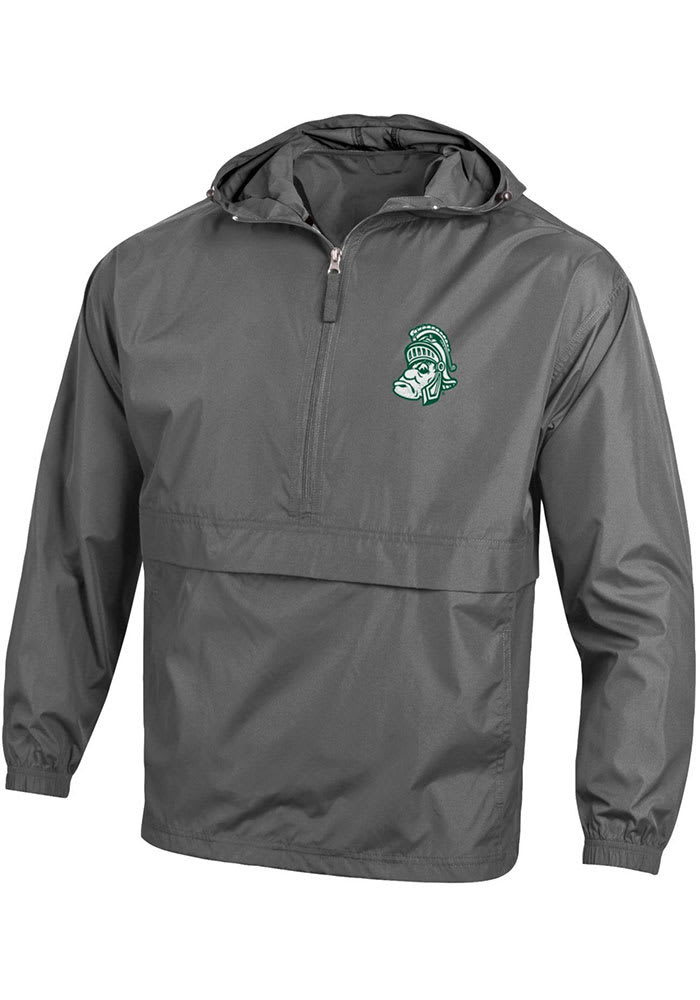 Champion Michigan State Spartans Mens Charcoal Packable Light Weight Jacket