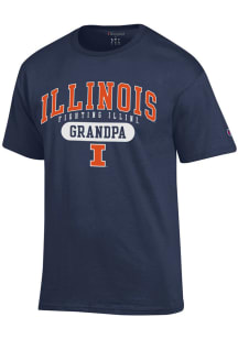 Champion Illinois Fighting Illini Navy Blue Grandpa Graphic Short Sleeve T Shirt