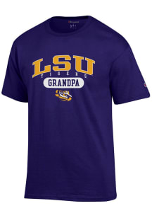 Champion LSU Tigers Purple Grandpa Graphic Short Sleeve T Shirt