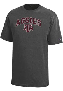 Champion Texas A&amp;M Aggies Youth Grey Arch Mascot Short Sleeve T-Shirt