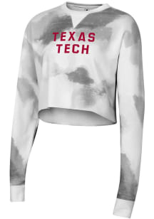 Champion Texas Tech Red Raiders Womens Black Watercolor Cloud Cropped Crew Sweatshirt