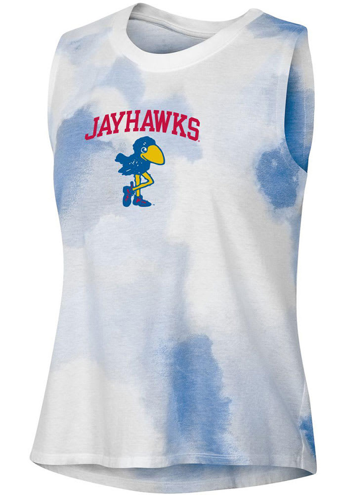 Champion Kansas Jayhawks Womens Blue Watercolor Cloud Tank Top