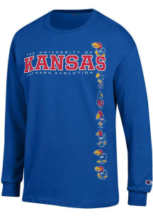 Champion Kansas Jayhawks Blue Evolution Long Sleeve T Shirt