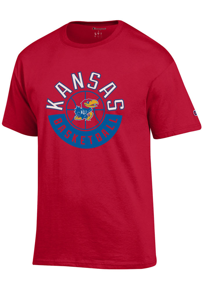 Champion Kansas Jayhawks Red Basketball Short Sleeve T Shirt