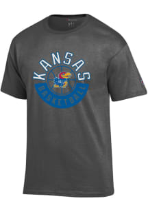 Champion Kansas Jayhawks Charcoal Basketball Short Sleeve T Shirt