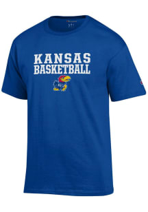 Champion Kansas Jayhawks Blue Basketball Short Sleeve T Shirt