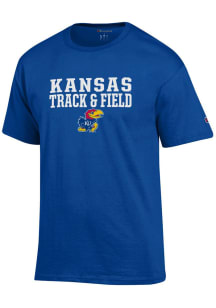 Champion Kansas Jayhawks Blue Track and Field Short Sleeve T Shirt