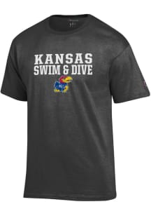 Champion Kansas Jayhawks Charcoal Swim and Dive Short Sleeve T Shirt