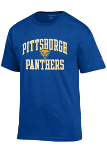 Champion Pitt Panthers Blue Number One Design with Panther Head Short Sleeve T Shirt