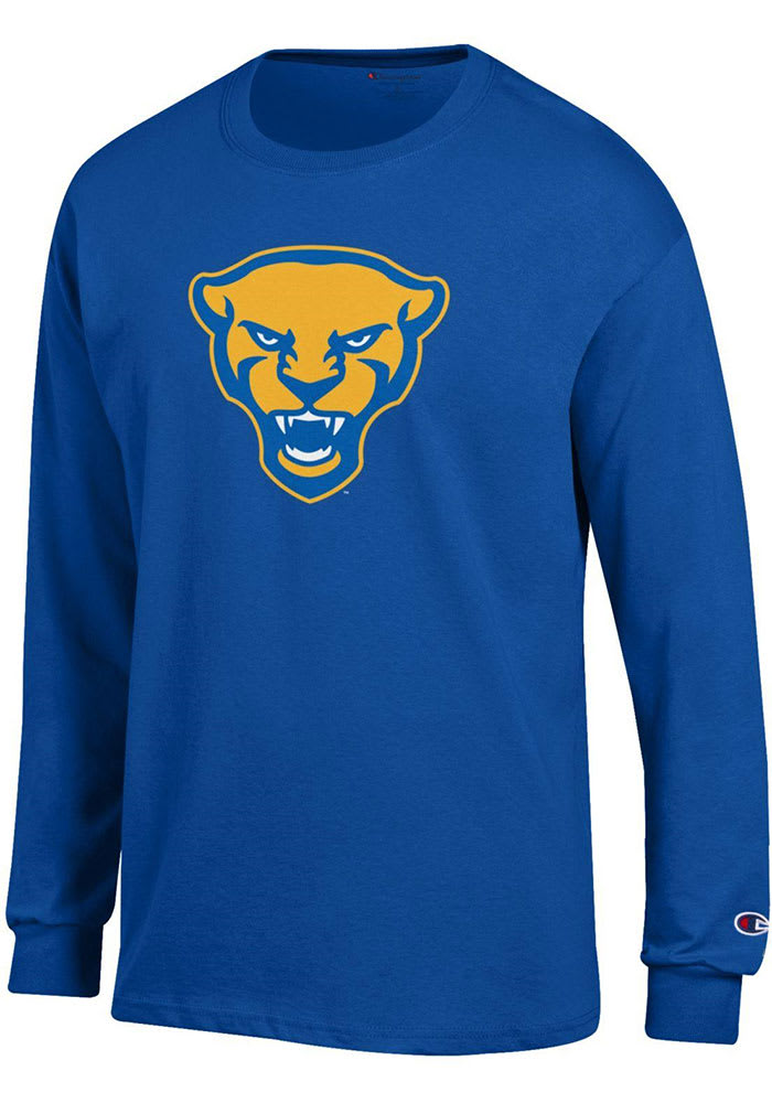 Champion Pitt Panthers Blue Panther Head Long Sleeve T Shirt